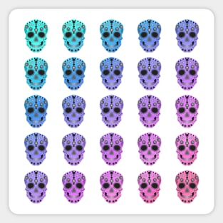 Repetition Pattern Rainbow Fade Sugar Skulls Sticker